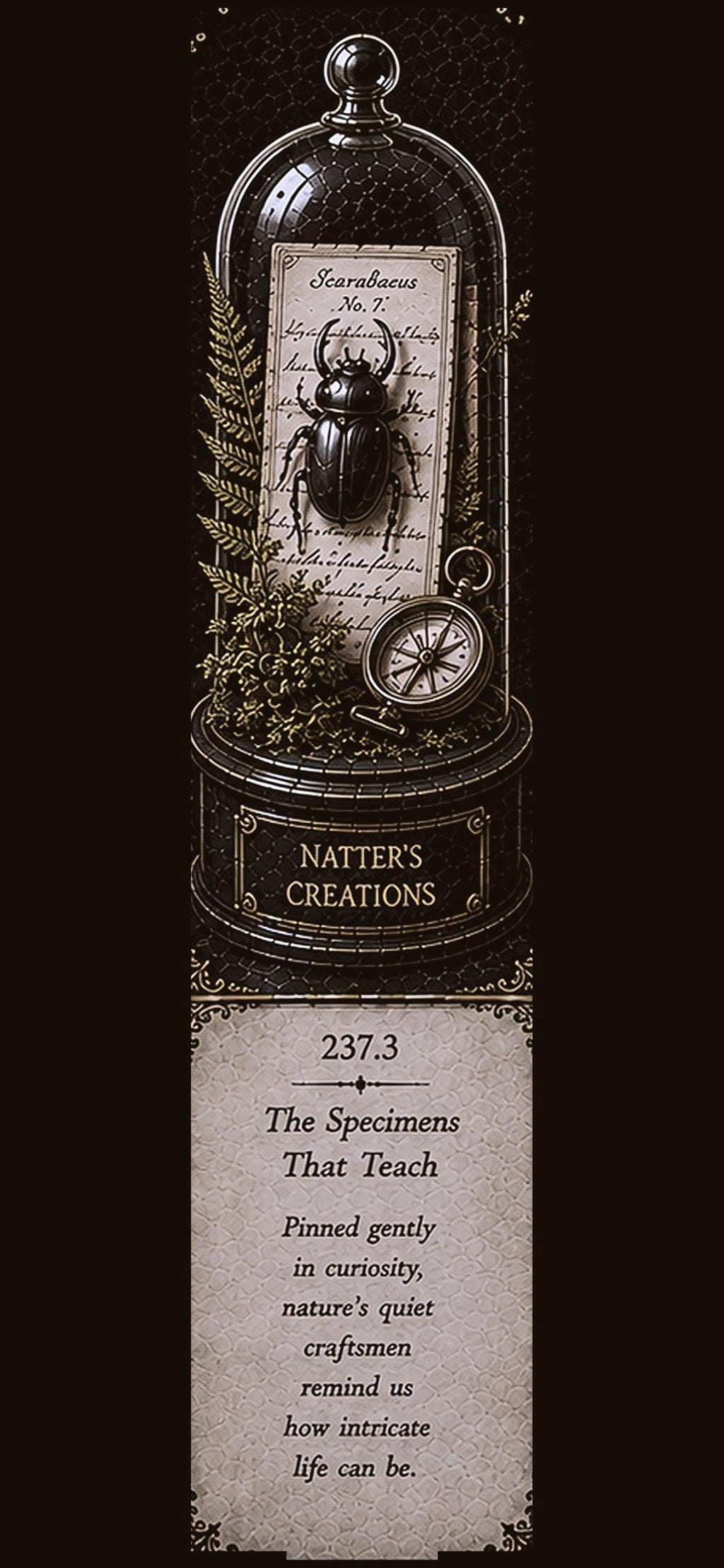 Curiosities Collected Phone Wallpaper Bundle | Dark Academia Lock Screen, Specimen Digital Art, Gold On Black