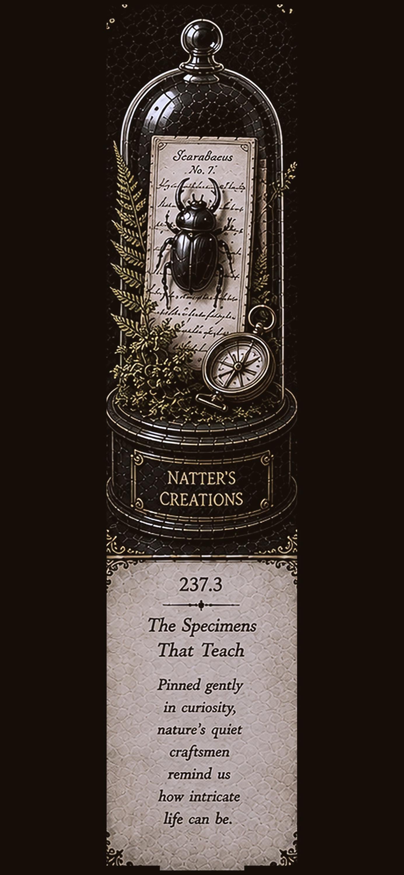 Curiosities Collected Phone Wallpaper Bundle | Dark Academia Lock Screen, Specimen Digital Art, Gold On Black
