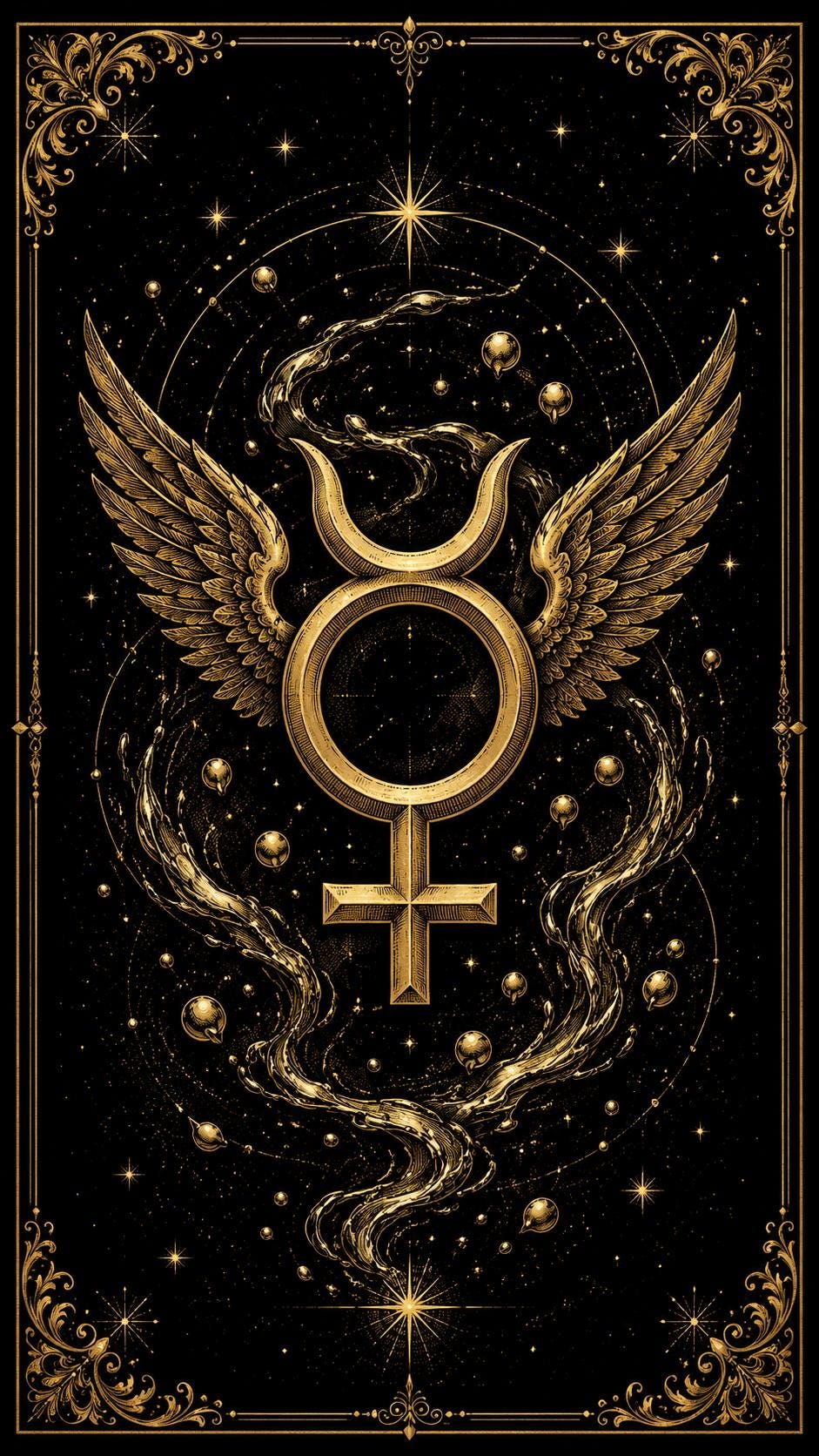 Codex Alchemica Printable Bookmarks | Dark Academia Gothic | Occult Symbols, Gold Linework | Alchemist Reader Gift