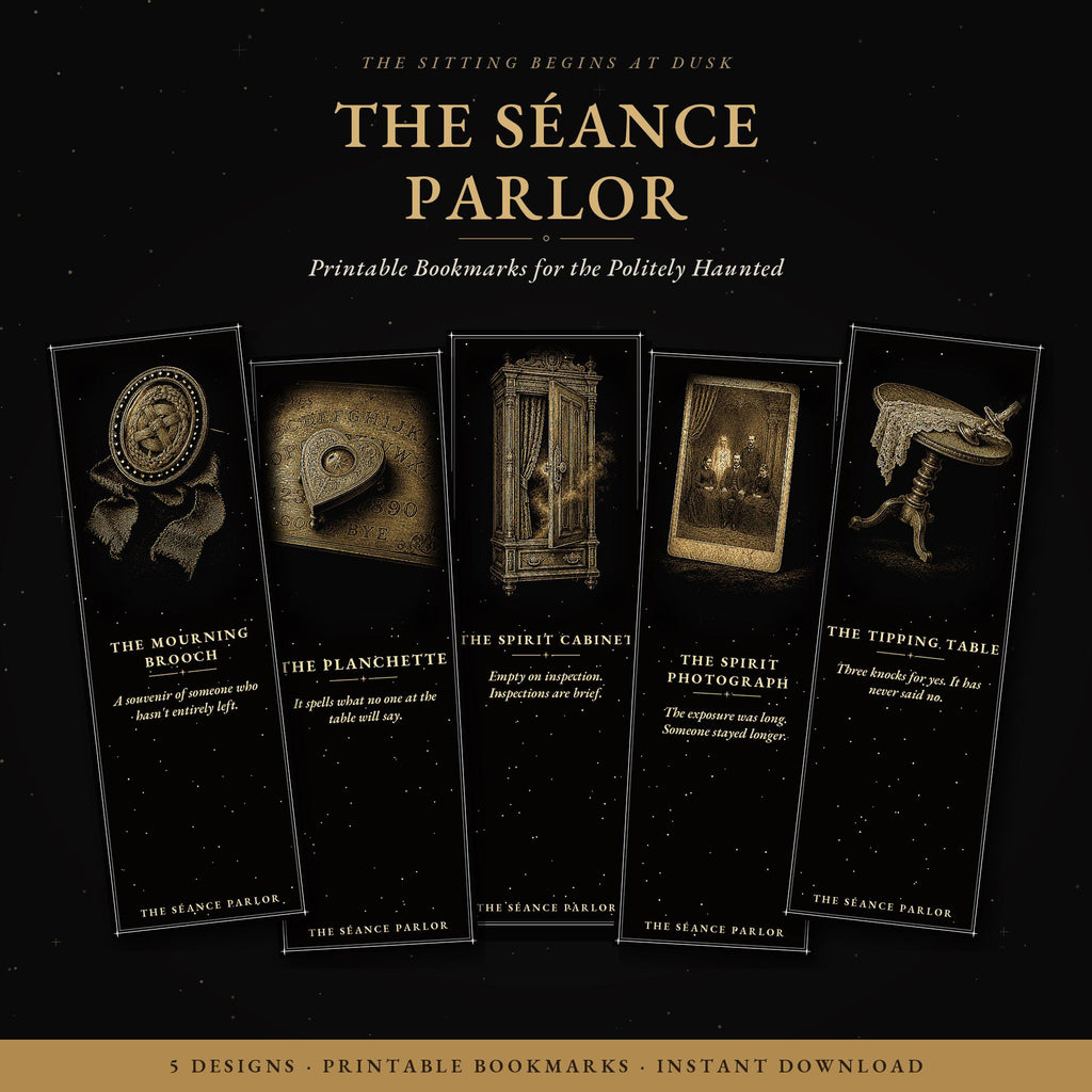 The Séance Parlor Bookmark | Dark Academia Victorian Spiritualism Bookmark | Standard or Magnetic Page Marker