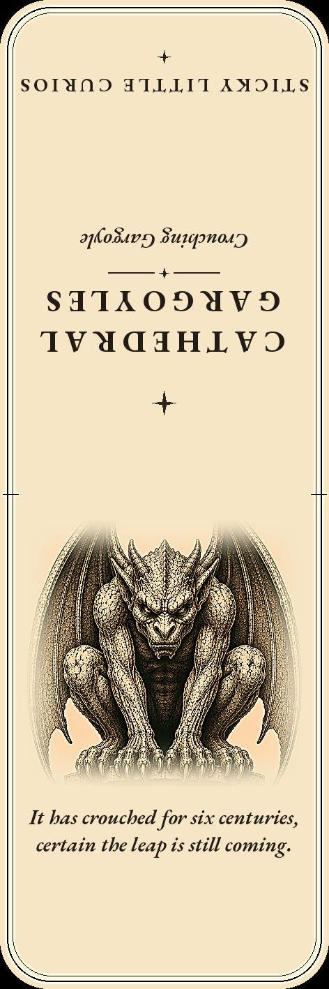 Cathedral Gargoyles Cathedral Sentinels Bookmark | Dark Academia Gargoyle Bookmark | Standard or Magnetic Page Marker