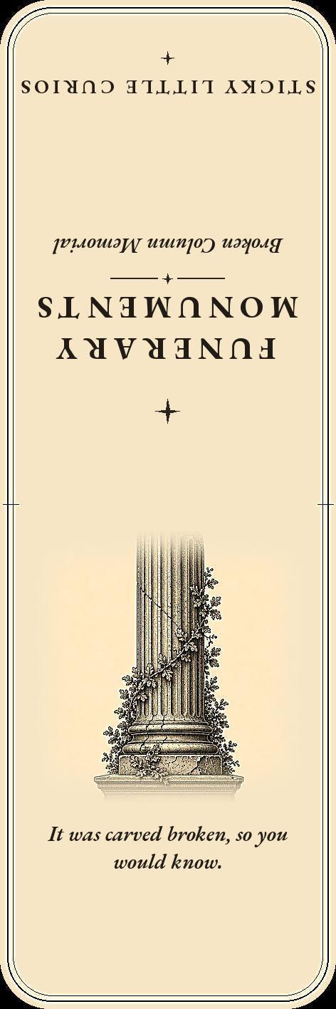 Funerary Monuments Memento Mori Bookmark | Dark Academia Page Marker, Handmade, Magnetic Or Standard