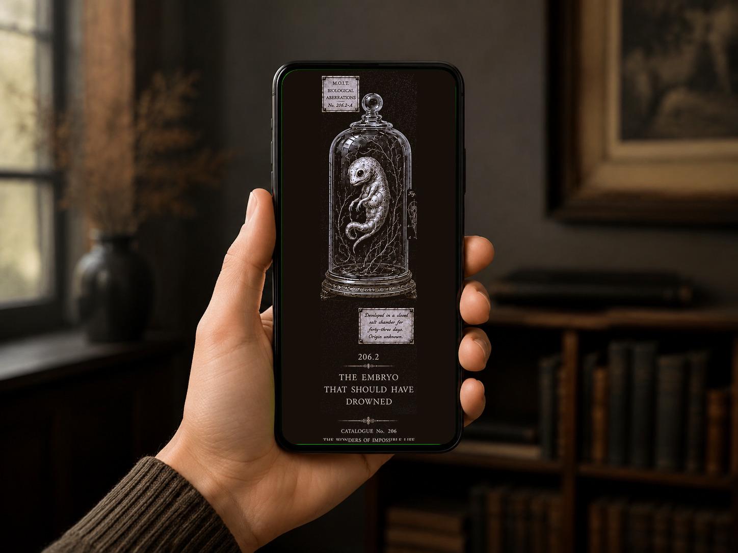 Dark Academia Phone Wallpaper Bundle | Cabinet of Curiosities Lock Screen (Digital Download)