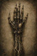 Skeletal Hand II Lock Screen | Biomechanical Dark Academia Wallpaper, Steampunk Anatomy, Brass Bone Machinery, Instant Digital Download