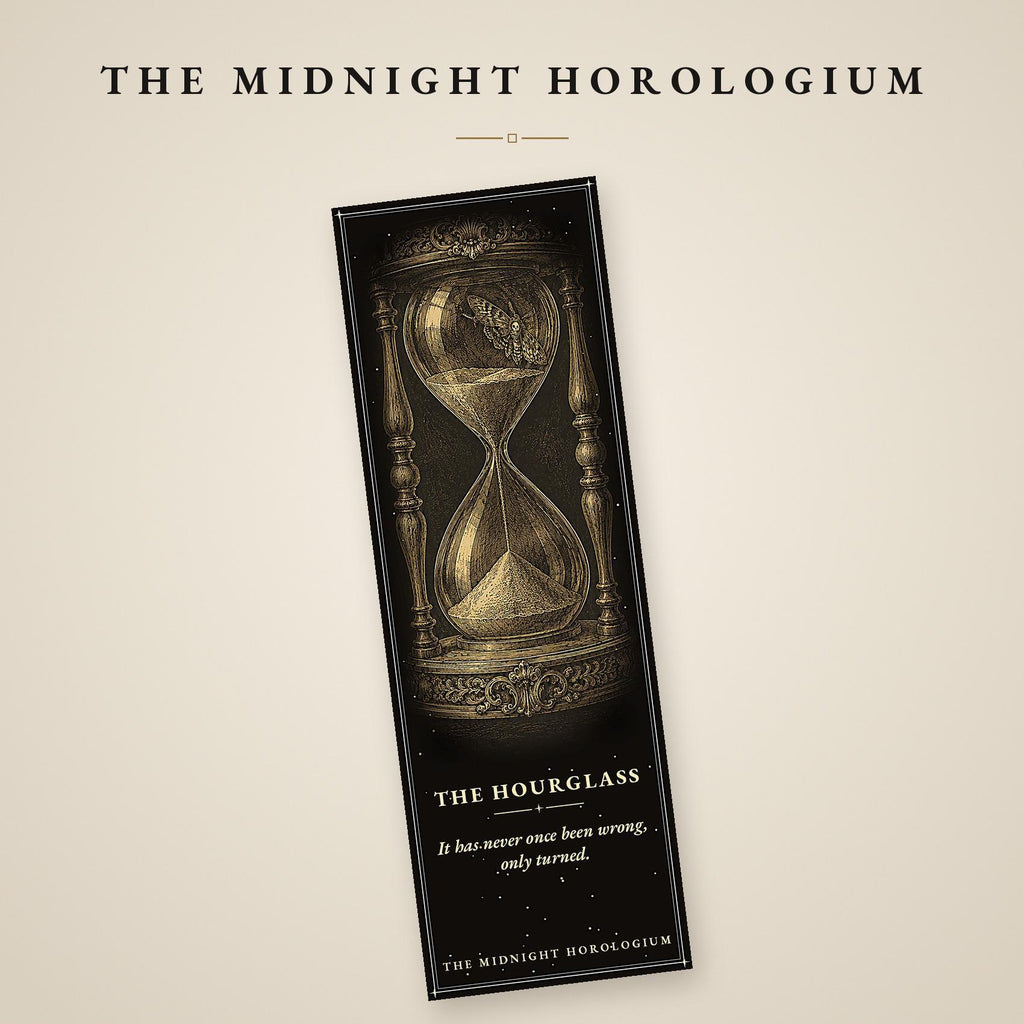 The Midnight Horologium Bookmark, Memento Mori Dark Academia | Gold On Black | Magnetic & Standard Page Marker