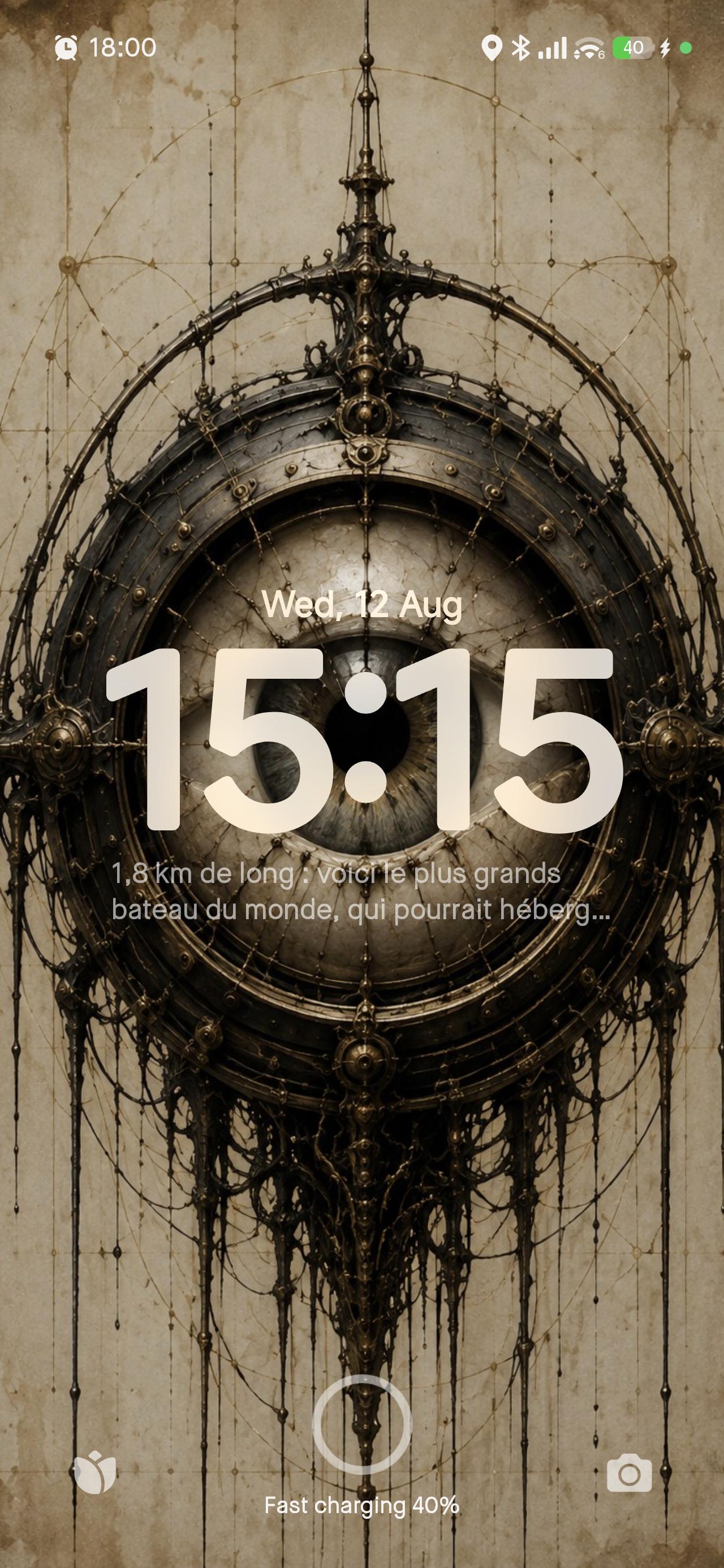 Eye - Biomechanical Phone Wallpaper | Dark Academia Lock Screen, Brass Machinery & Bone Structure | Instant Download