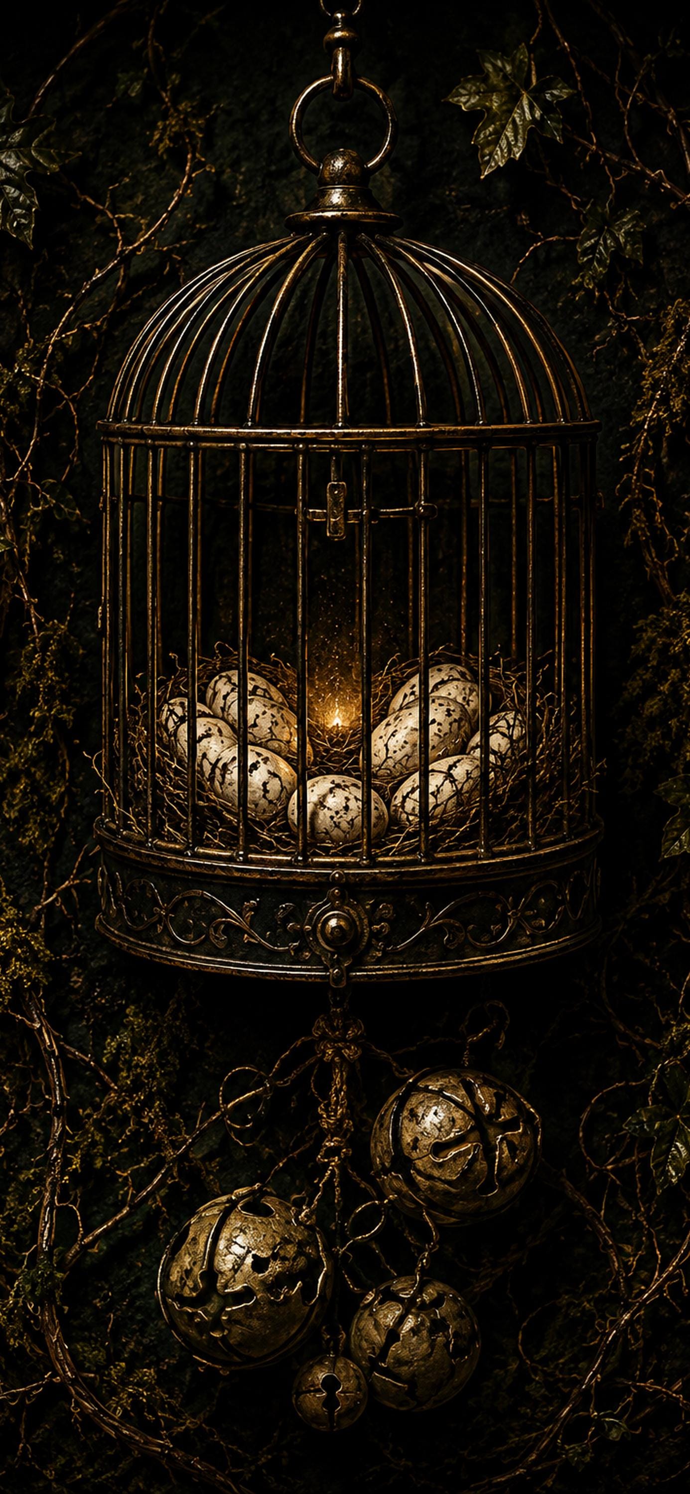 The Carrion Garden Phone Wallpaper, Dark Goblincore Lock Screen | Skull Moth Art | Beautiful Decay Digital Download Set