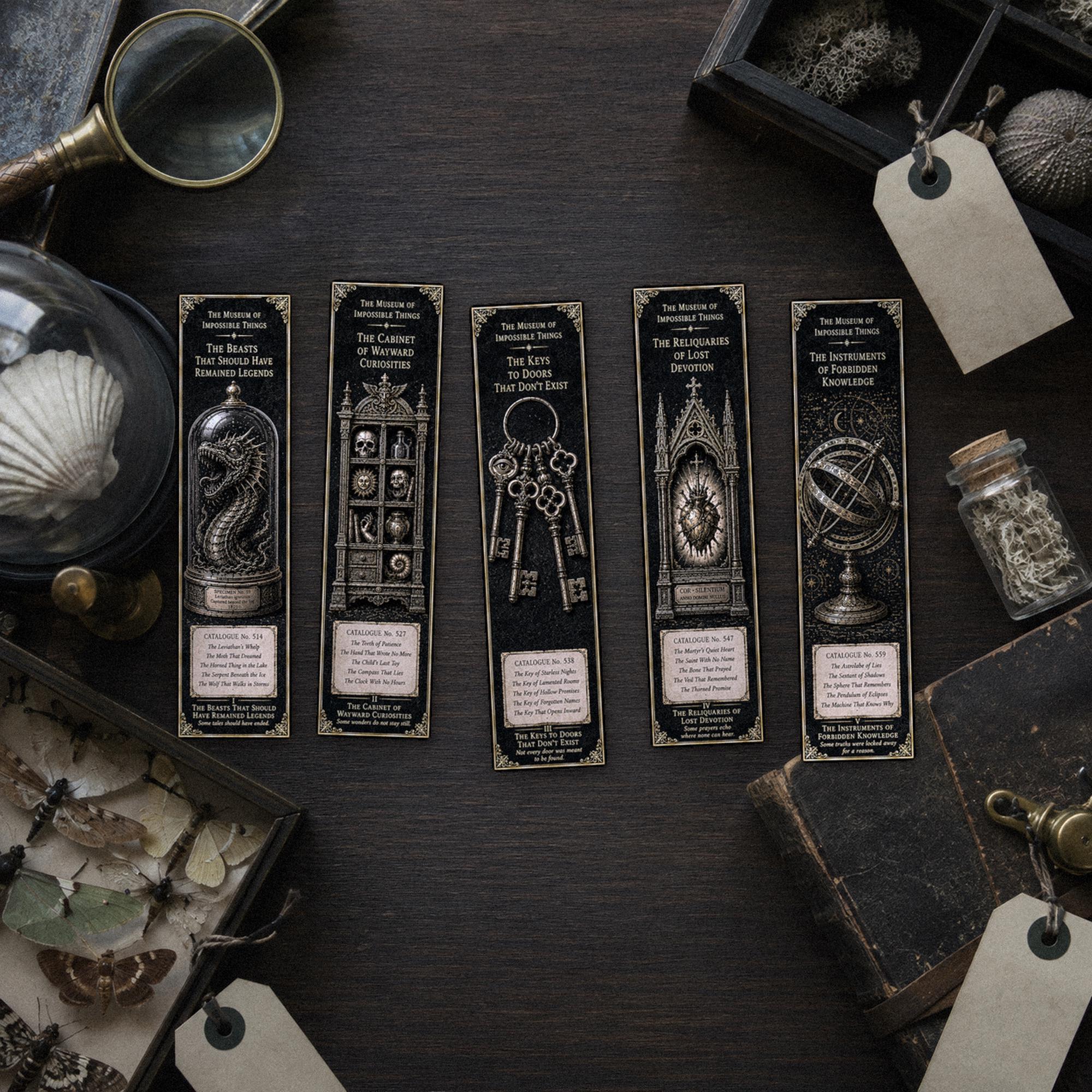 The Beasts That Should Have Remained Legends Bookmark | Dark Academia Set of 5 | Standard or Magnetic | Gothic Cabinet of Curiosities