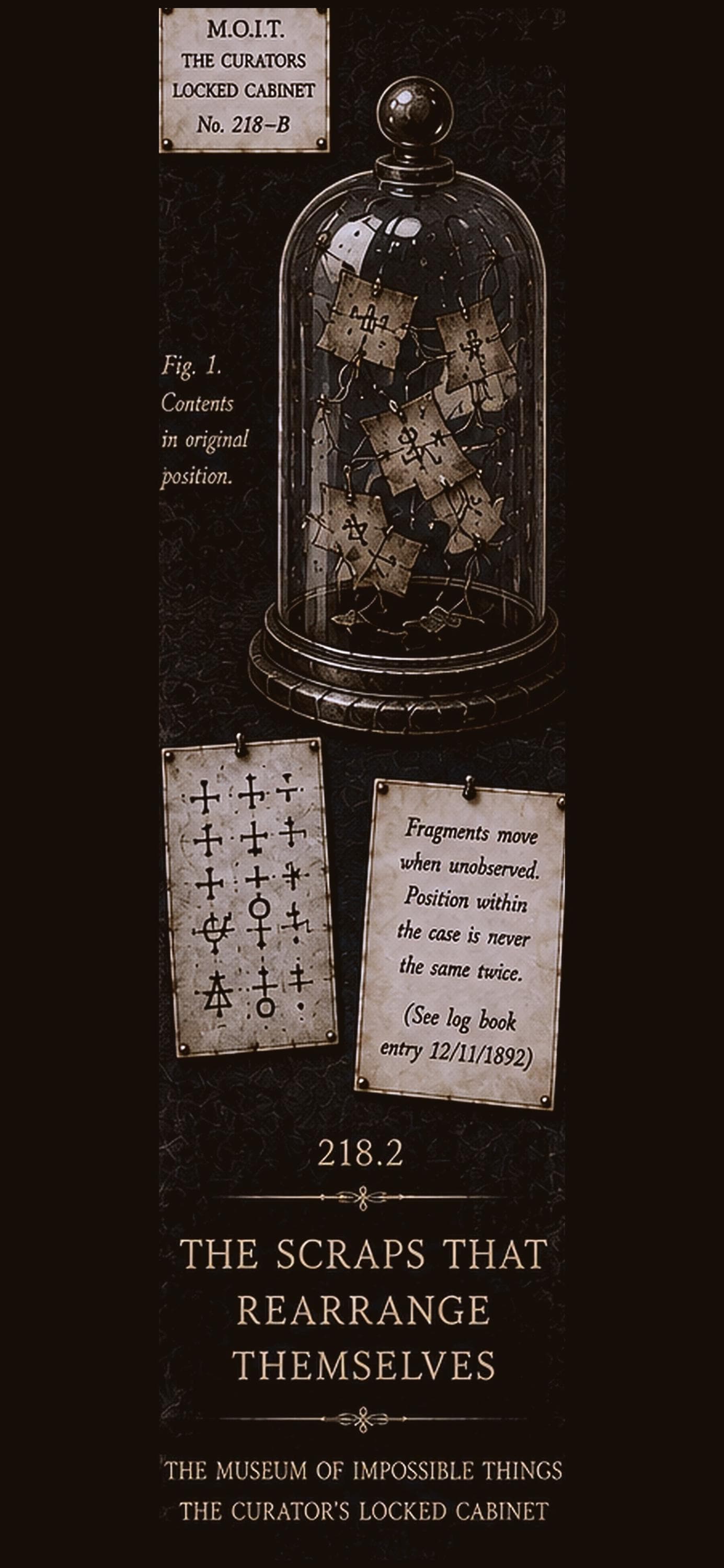 Curator's Locked Cabinet Phone Wallpaper | Dark Academia Lock Screen, Mystery Specimens Bundle
