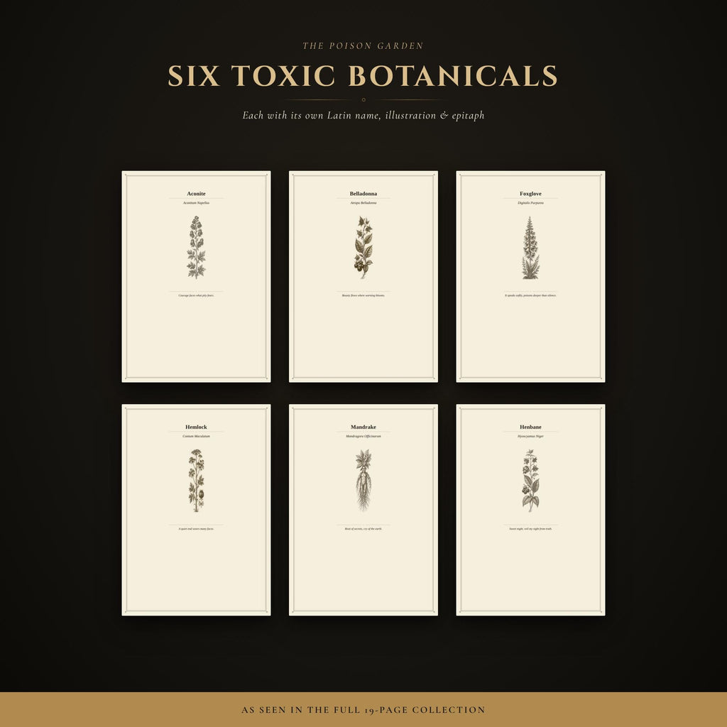The Poison Garden Journal Pages | Printable Botanical Journal | Gothic Dark Academia Grimoire | Digital Download Diary Pages A4 & Letter