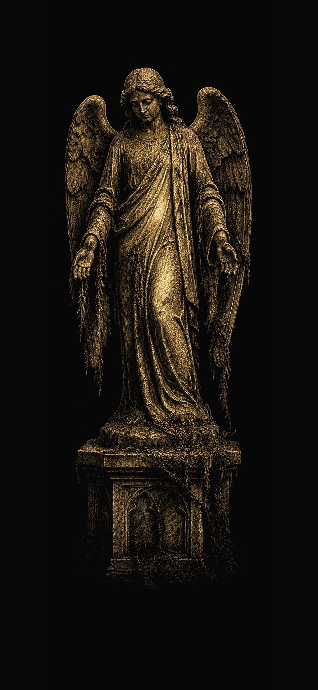 The Submerged Chapel Phone Wallpaper Bundle | Dark Academia Lock Screen, Gothic Religious Imagery, Instant Digital Download