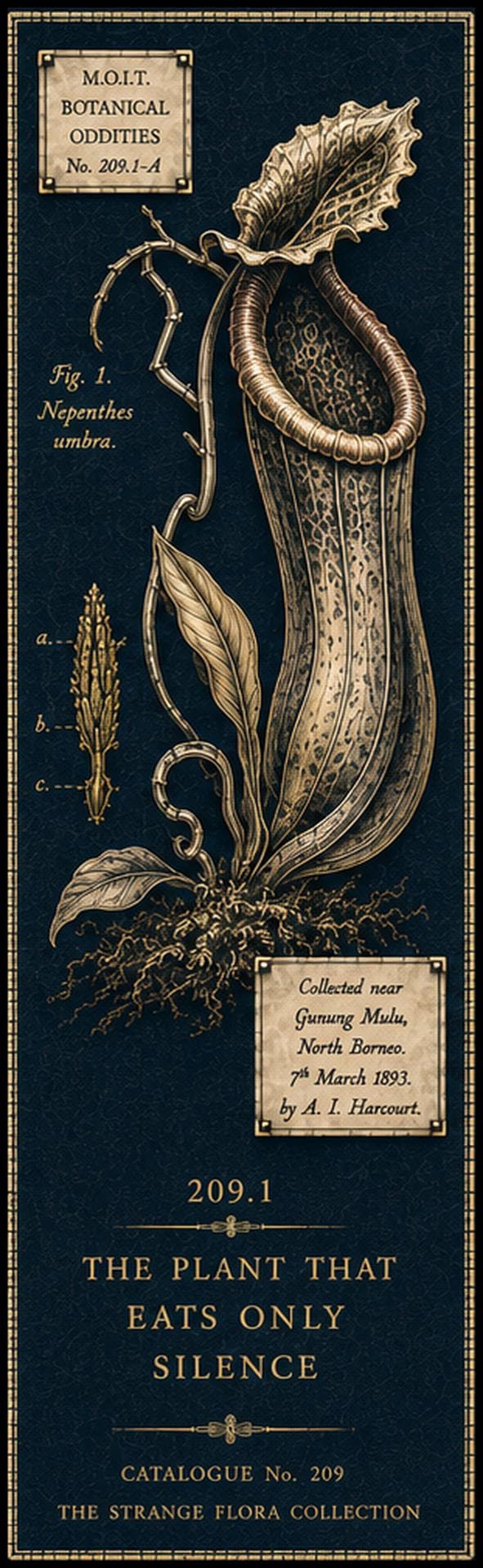 Strange Flora Printable Bookmarks | Gothic Botanical Art, Dark Academia | Occult Plant Designs, Book Lover Gift
