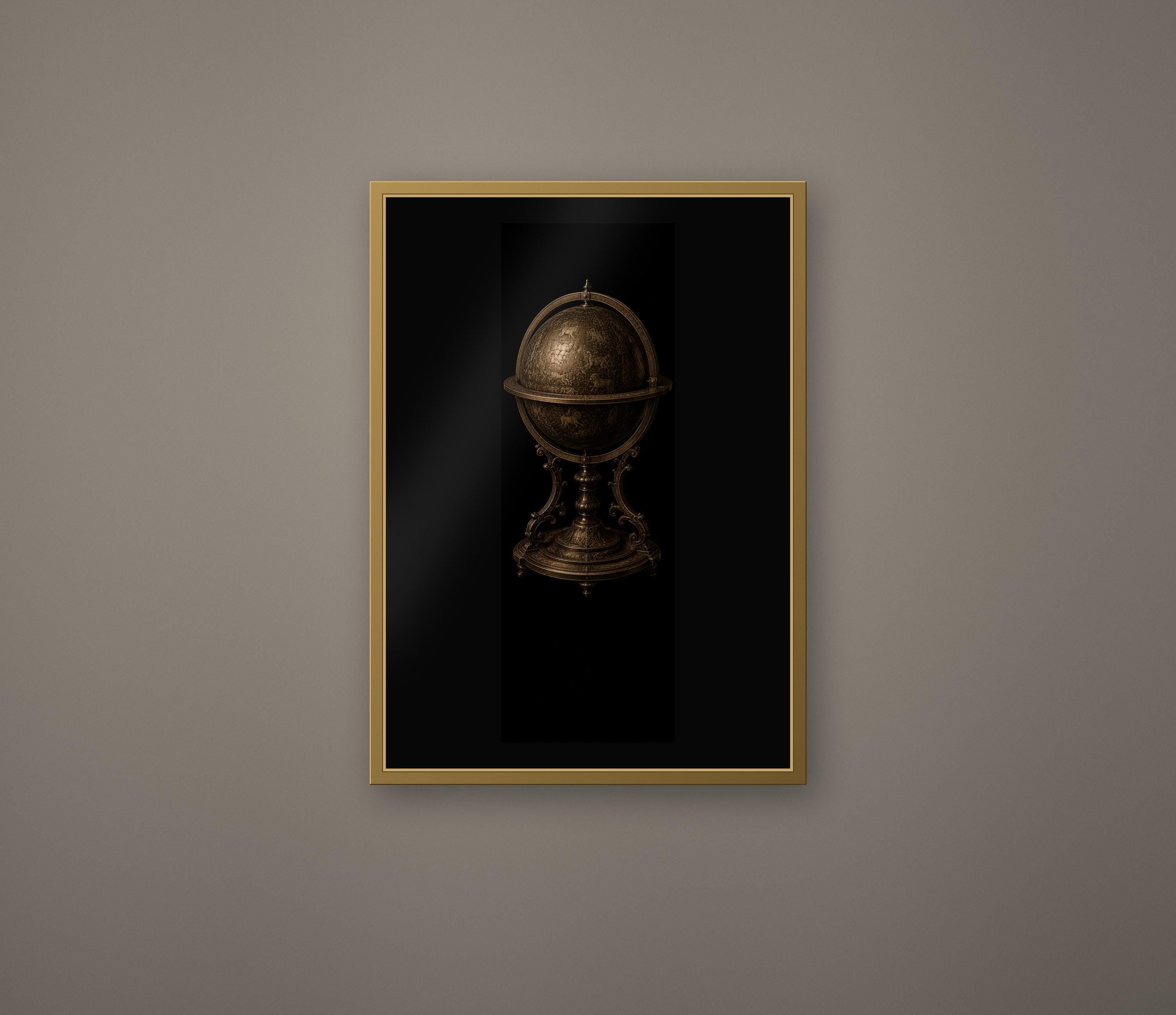 Forgotten Observatory: Dark Academia Celestial Prints | Gold On Black | Orrery Wall Art | Astronomy Digital Download