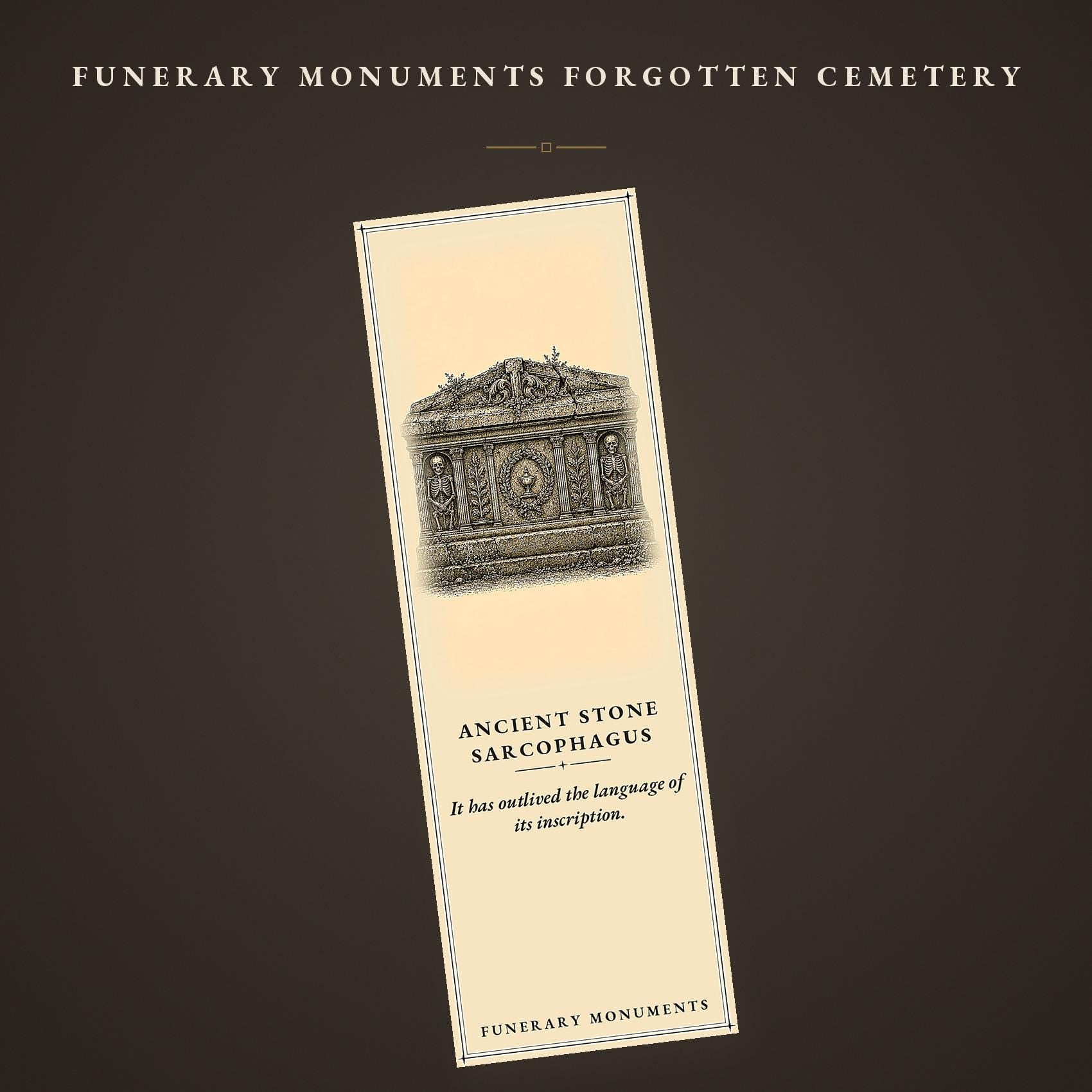 Funerary Monuments Printable Bookmarks | Dark Academia Gothic | Cemetery Reader Gift | Occult Stationery | Digital Download