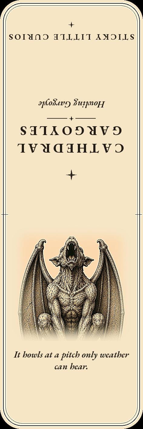 Cathedral Gargoyles Cathedral Sentinels Bookmark | Dark Academia Gargoyle Bookmark | Standard or Magnetic Page Marker