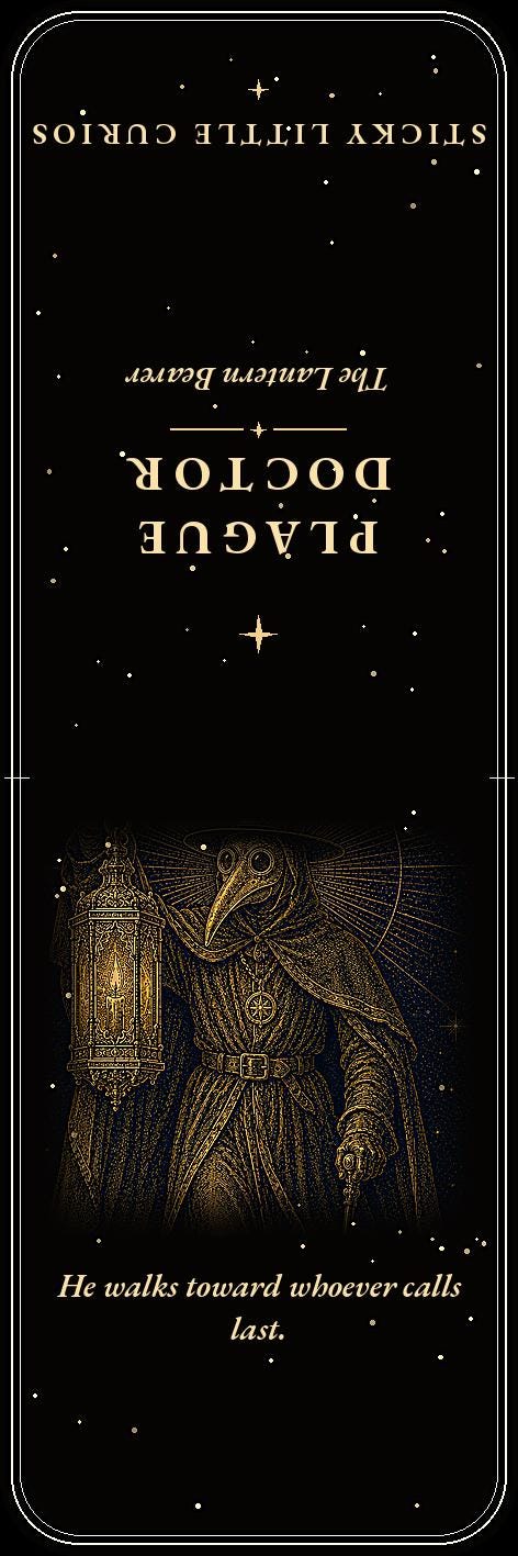 Plague Doctor Bookmark | Dark Academia Macabre Bookmark | Standard or Magnetic Page Marker