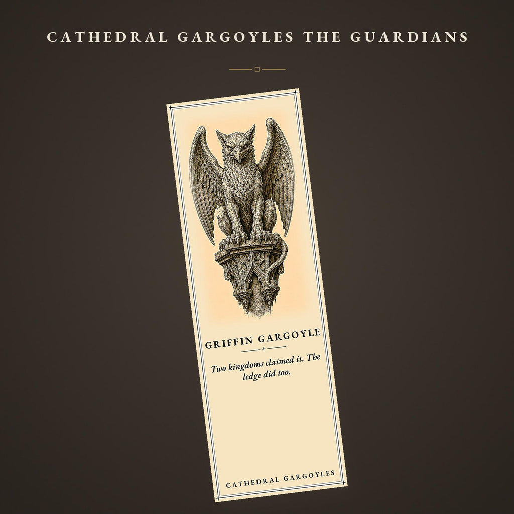 Cathedral Gargoyles – The Guardians, Printable Bookmarks | Dark Academia Gothic | Occult Stationery | Book Lover Gift