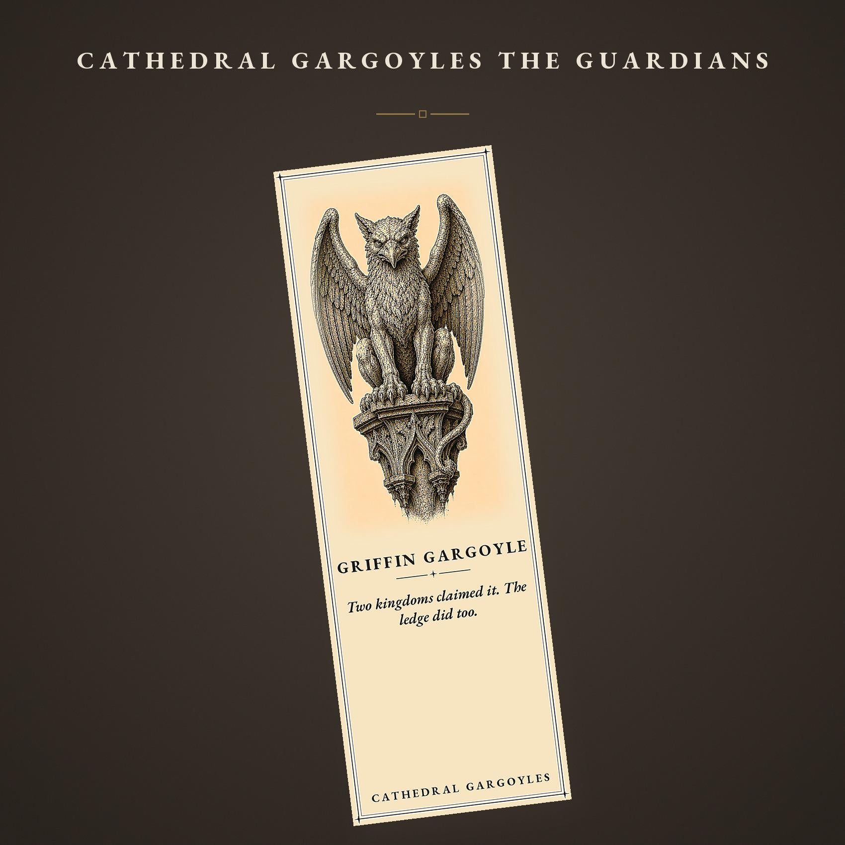 Cathedral Gargoyles – The Guardians, Printable Bookmarks | Dark Academia Gothic | Occult Stationery | Book Lover Gift