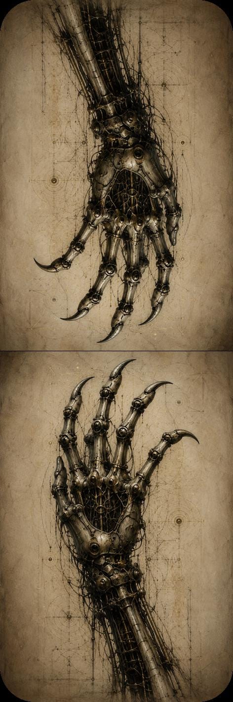 Bones & Anatomy Biomechanical Bookmark | Dark Surreal Specimens | Gothic Page Marker | Book Lover Gift