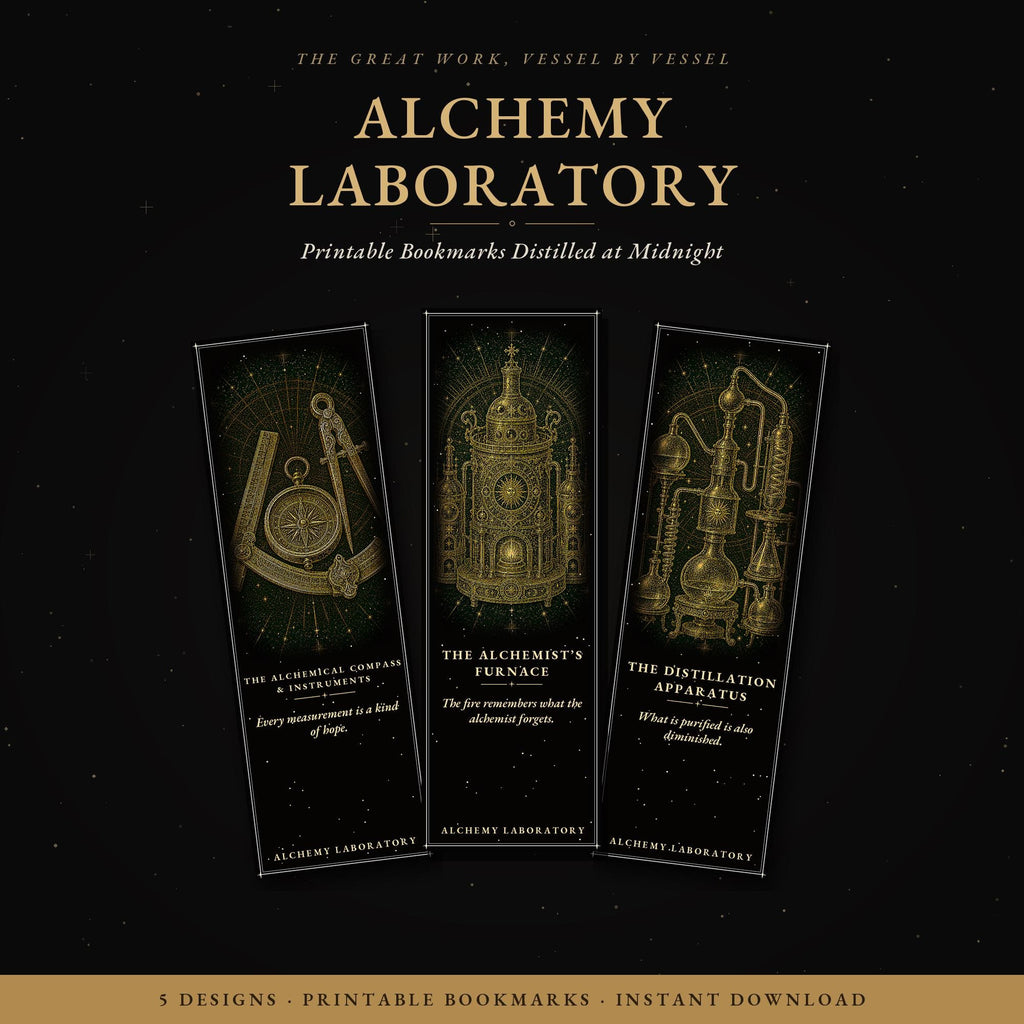 Alchemy Laboratory Printable Bookmarks | Dark Academia Gothic Bookmark Set | Digital Download Print & Cut