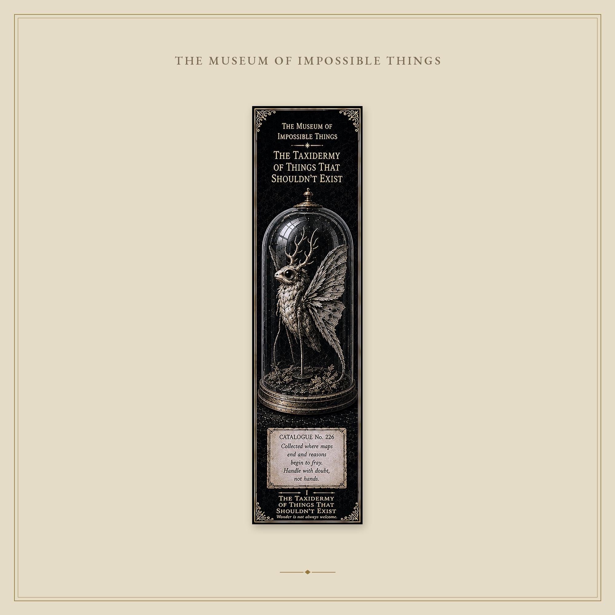 The Taxidermy of Things That Shouldn't Exist Bookmark | Dark Academia Set of 5 | Standard or Magnetic | Gothic Cabinet of Curiosities