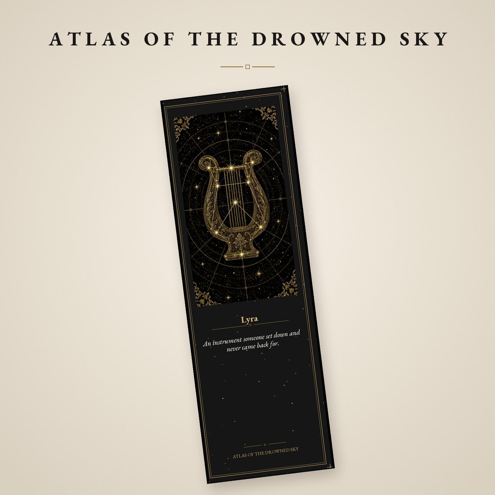 Atlas of the Drowned Sky Printable Bookmarks | Constellation Art, Gold Linework | Dark Academia Night Sky | Digital Download