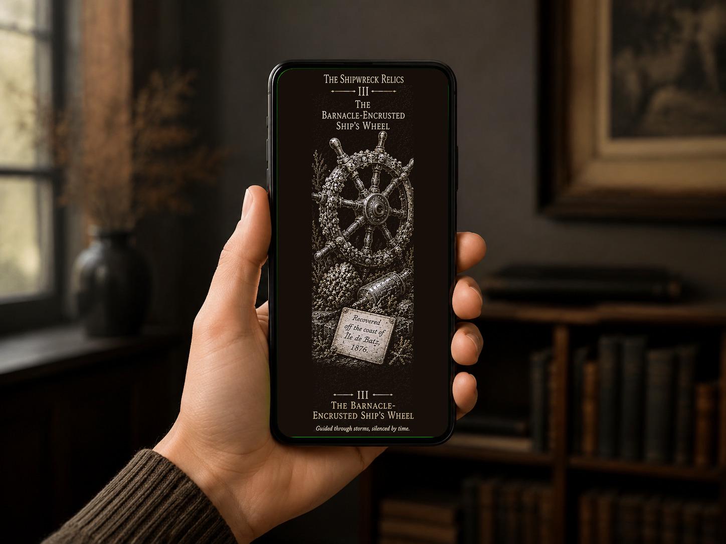 The Shipwreck Relics Phone Wallpaper Bundle | Dark Academia Lock Screen | Nautical Digital Download