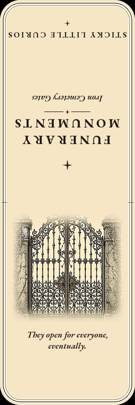 Funerary Monuments Forgotten Cemetery Bookmark | Dark Academia Cemetery Bookmark | Standard or Magnetic Page Marker