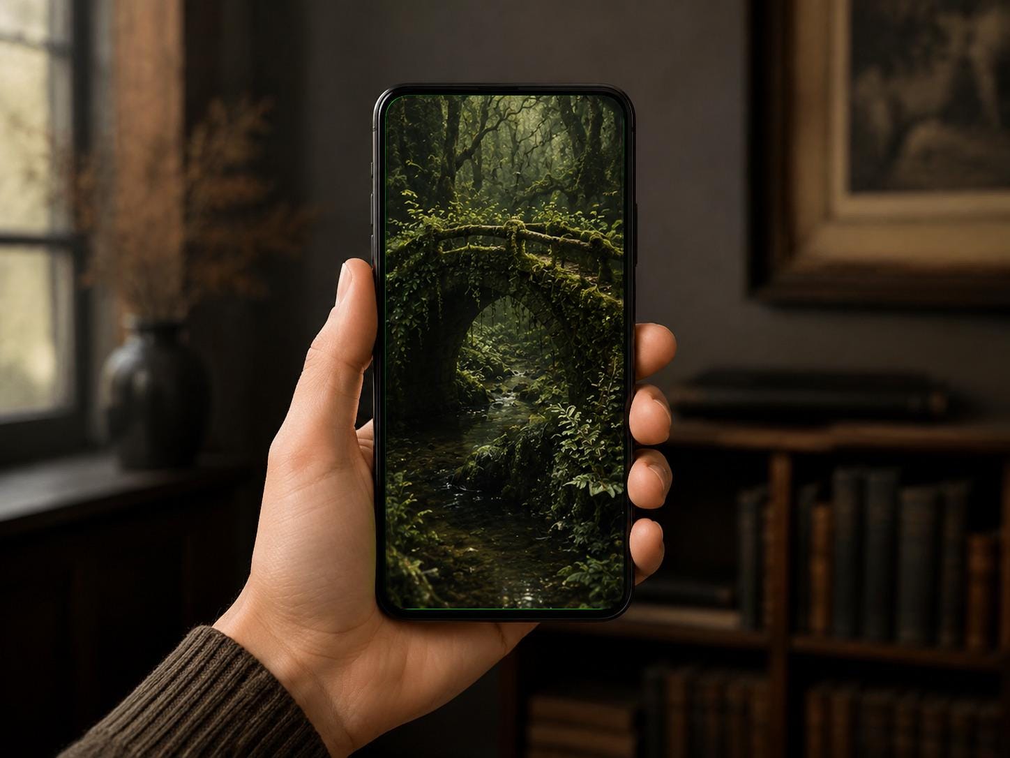 Forgotten Forest Phone Wallpaper Bundle, Goblincore Lock Screen | Moody Woodland Art | Digital Download