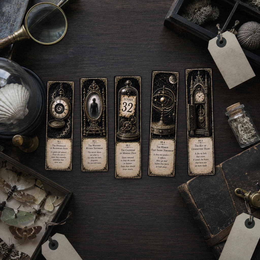 Chronological Anomalies Bookmark | Dark Academia Set of 5 | Standard or Magnetic | Gothic Cabinet of Curiosities