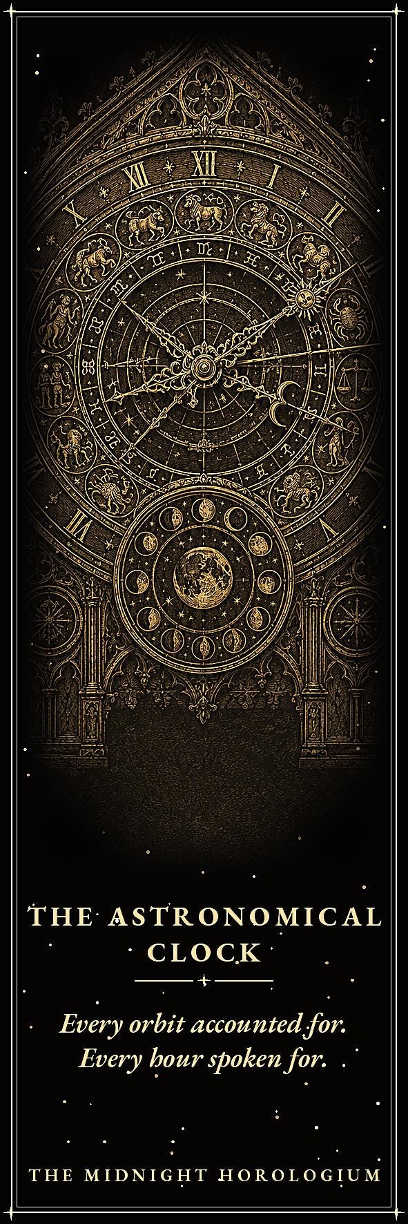 The Midnight Horologium Printable Bookmarks | Dark Academia Gothic Bookmark Set | Memento Mori Digital Download