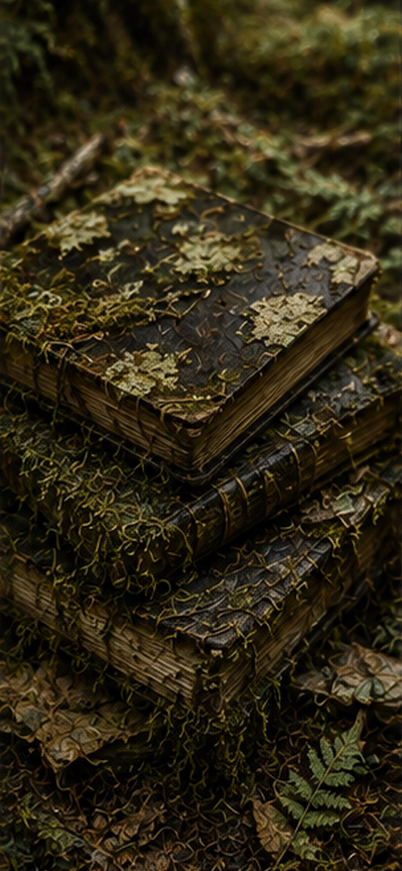 Lost Library Phone Wallpaper Bundle, Goblincore Woodland Lock Screen | Gothic Botanical Art | Dark Cottagecore Digital Download