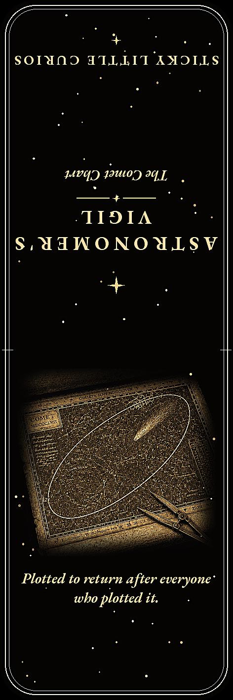 The Astronomer's Vigil Bookmark | Dark Academia Celestial Astronomy Bookmark | Standard or Magnetic Page Marker