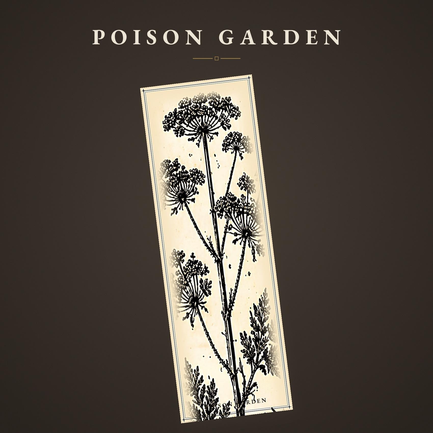 The Poison Garden Botanical Bookmark | Dark Academia Witchy | Printable Digital Download | Gothic Plant Illustration | Book Lover Gift