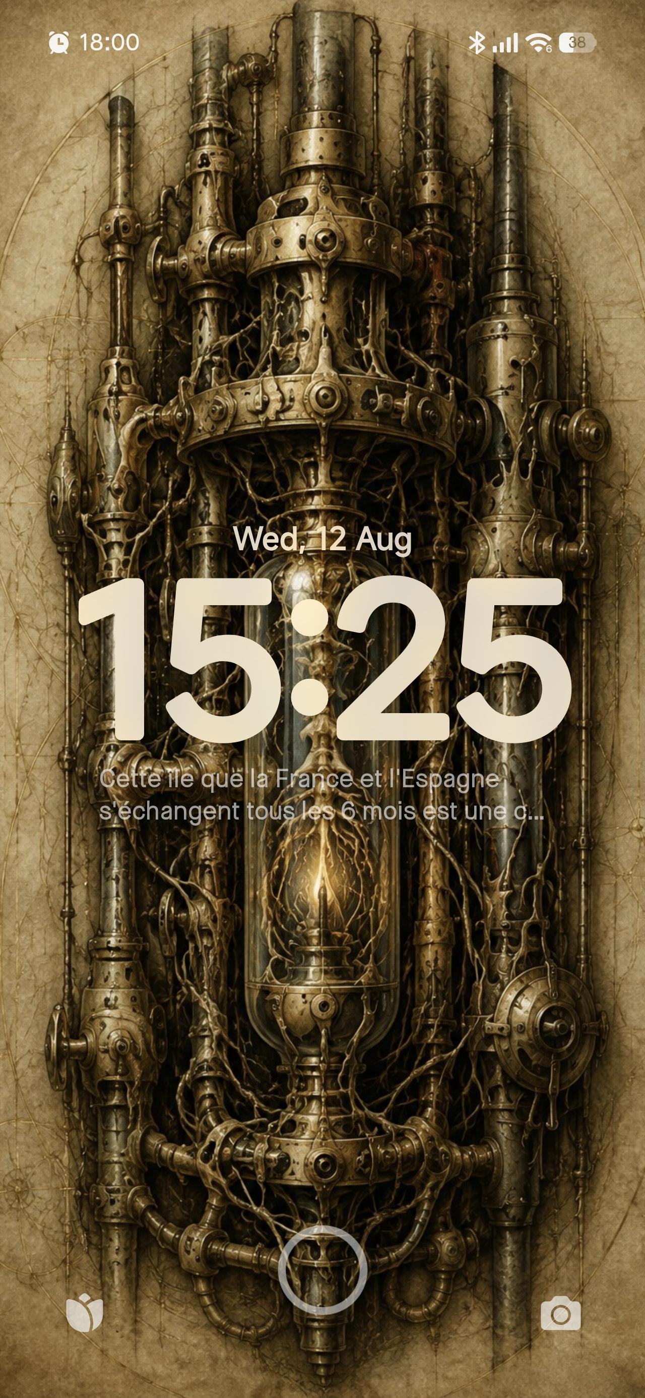Electrical Mechanism, Biomechanical Phone Wallpaper | Dark Academia | Gothic Surreal Lock Screen | Brass Bone Digital Art