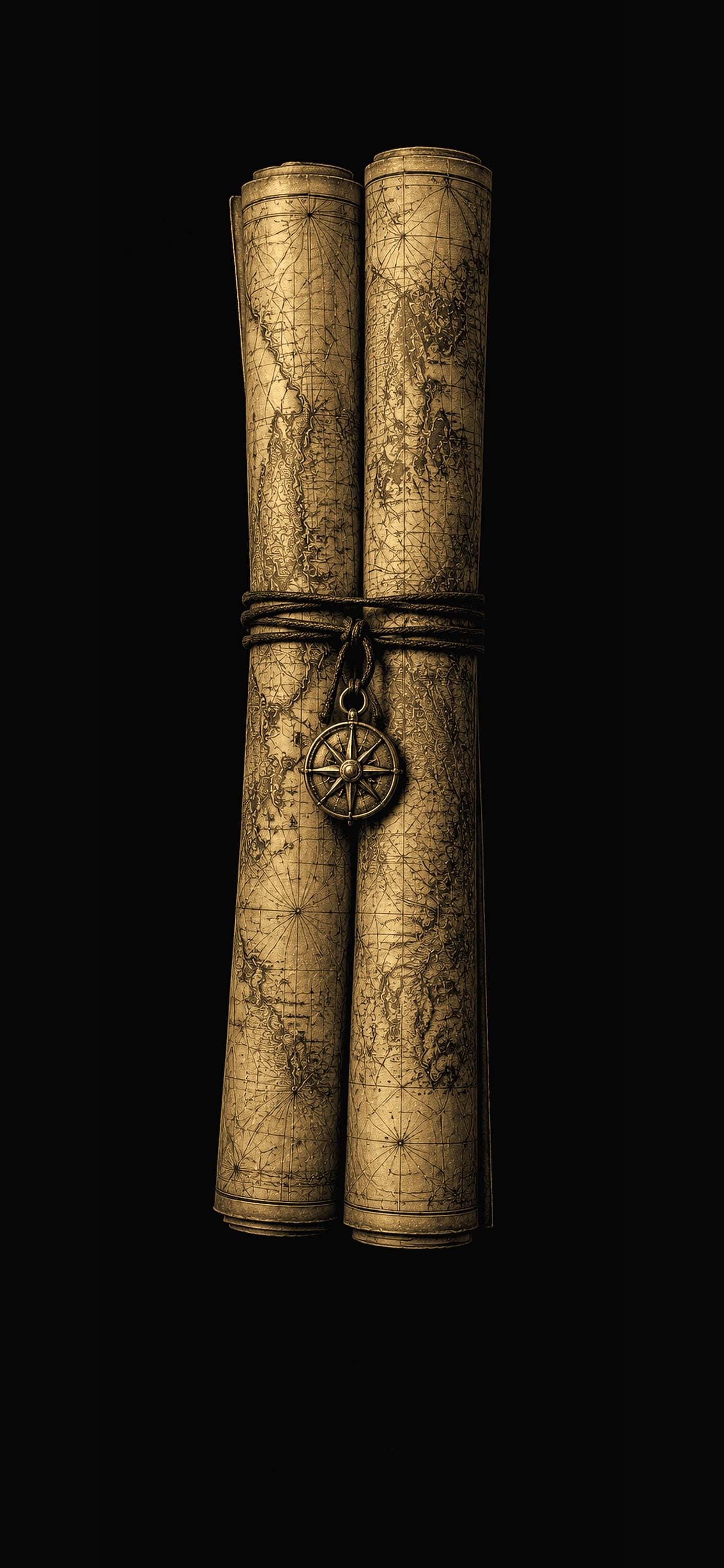 The Cartographer's Cabinet Phone Wallpaper Bundle | Dark Academia Lock Screen | Gold On Black | Digital Download