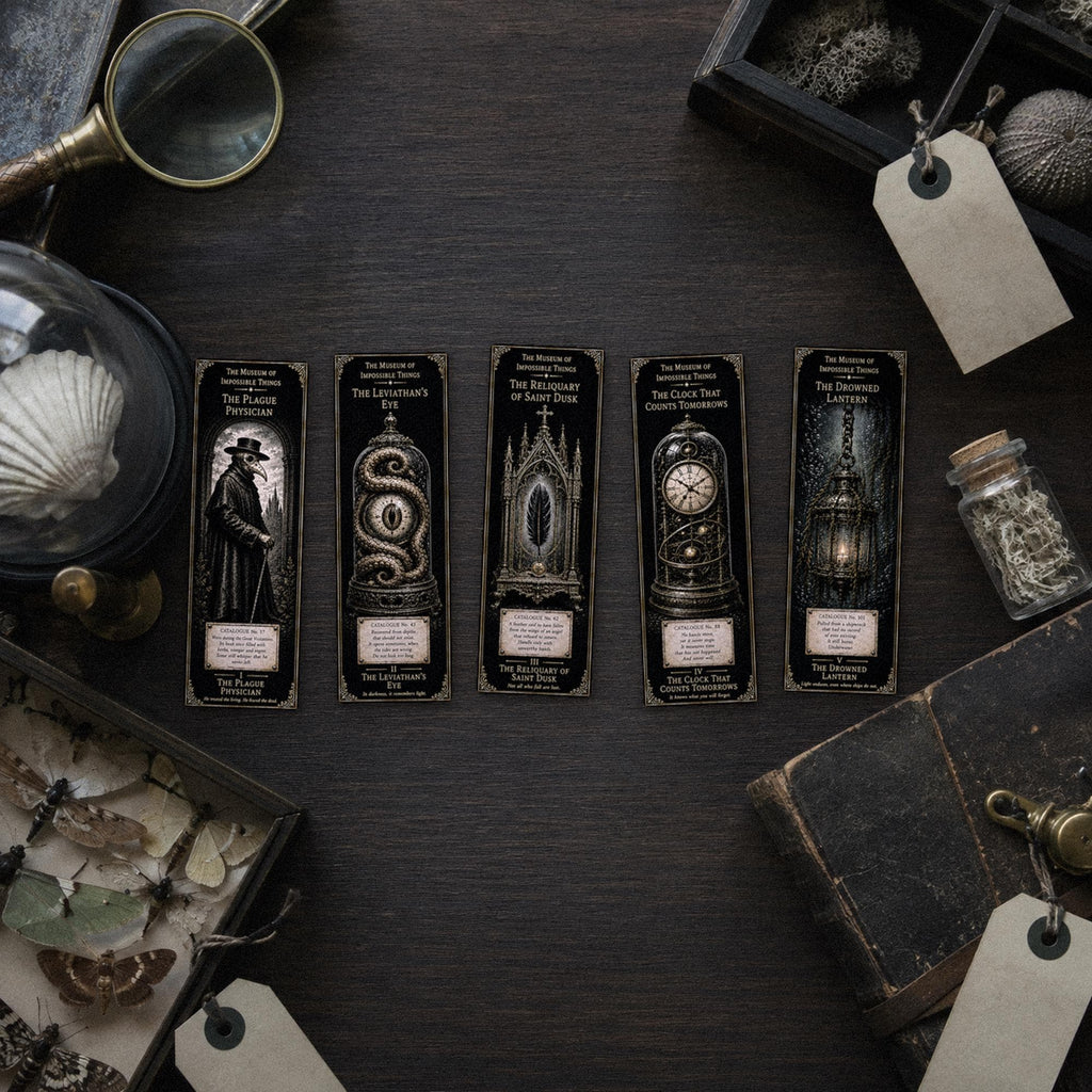 The Great Visitations Bookmark | Dark Academia Set of 5 | Standard or Magnetic | Gothic Cabinet of Curiosities