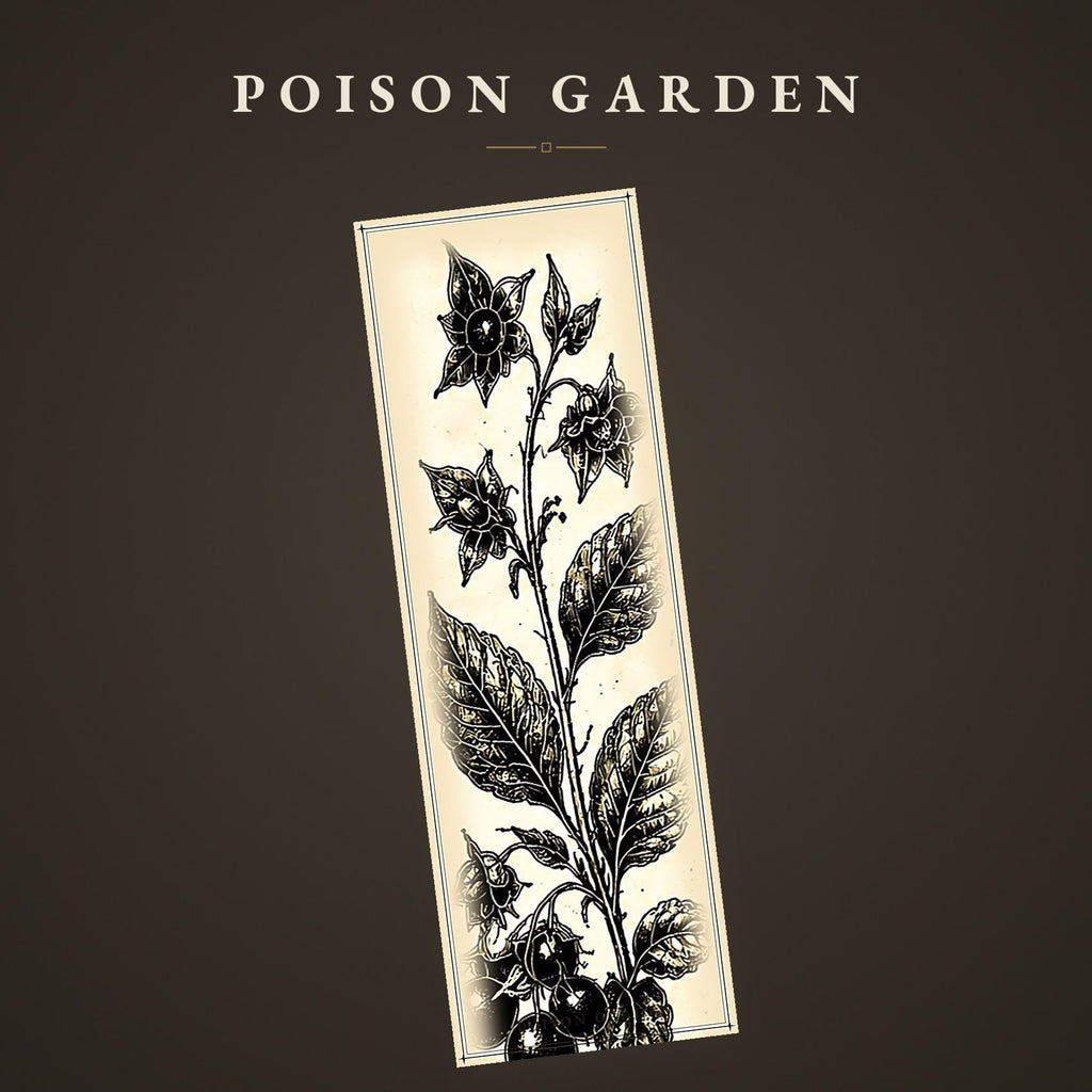 The Poison Garden Botanical Bookmark | Dark Academia Witchy | Printable Digital Download | Gothic Plant Illustration | Book Lover Gift