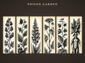 Poison Garden Bookmark, Dark Academia Botanical | Witchy Herbal Art | Magnetic Page Marker