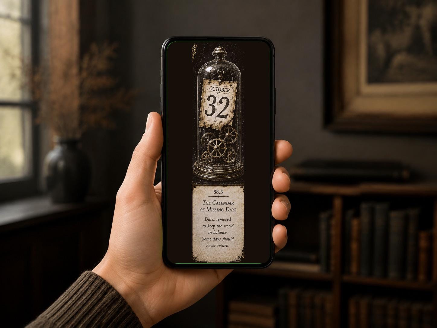 Chronological Anomalies Lock Screen | Dark Academia Wallpaper, Occult Gold Details | Five Designs, Instant Download
