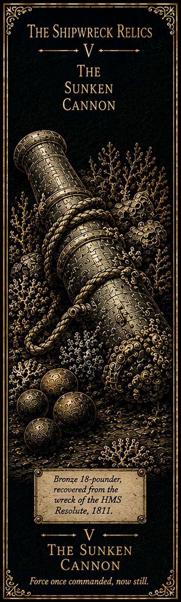 Shipwreck Relics Printable Bookmarks | Dark Academia Cabinet of Curiosities | Nautical Antique Gold Gothic | Book Lover Gift Set