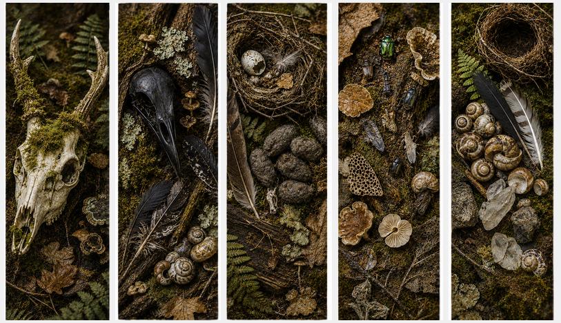 Goblincore Bookmarks Printable Set | Deer Skull, Raven Skull, Botanicals (Digital Download)