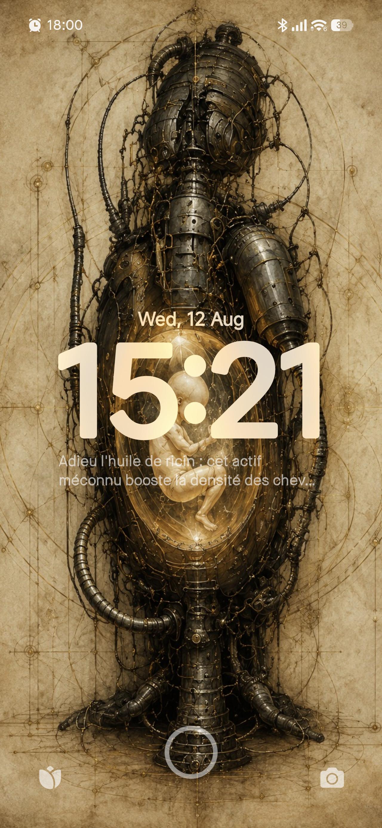 Baby in Utero, Biomechanical Dark Surreal Phone Wallpaper | Gothic Sci-Fi Lock Screen | Anatomy Engine Digital Download