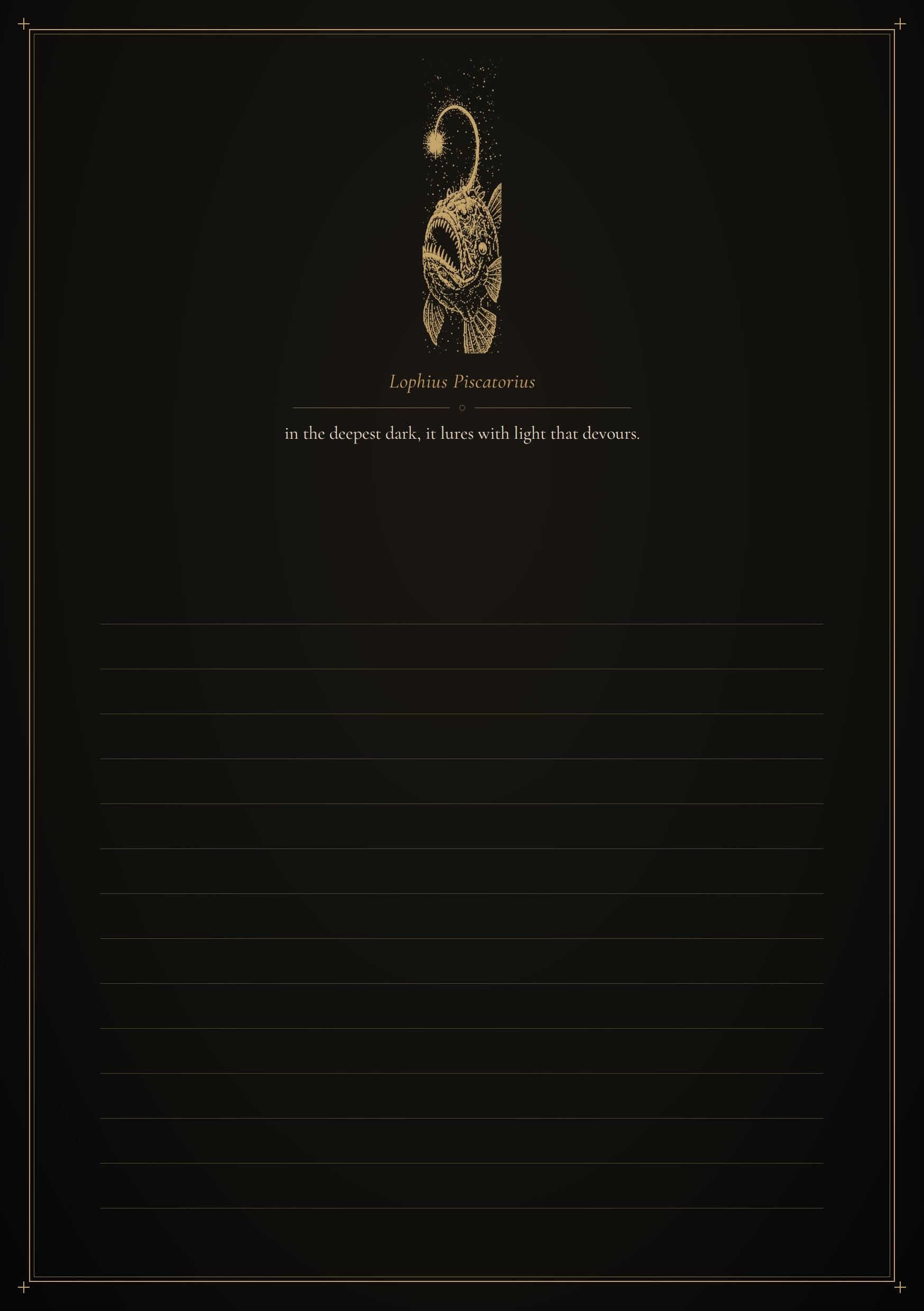 Abyssal Bestiary: Deep Sea Creatures, Dark Academia | Gothic Junk Journal Pages | Printable Insert