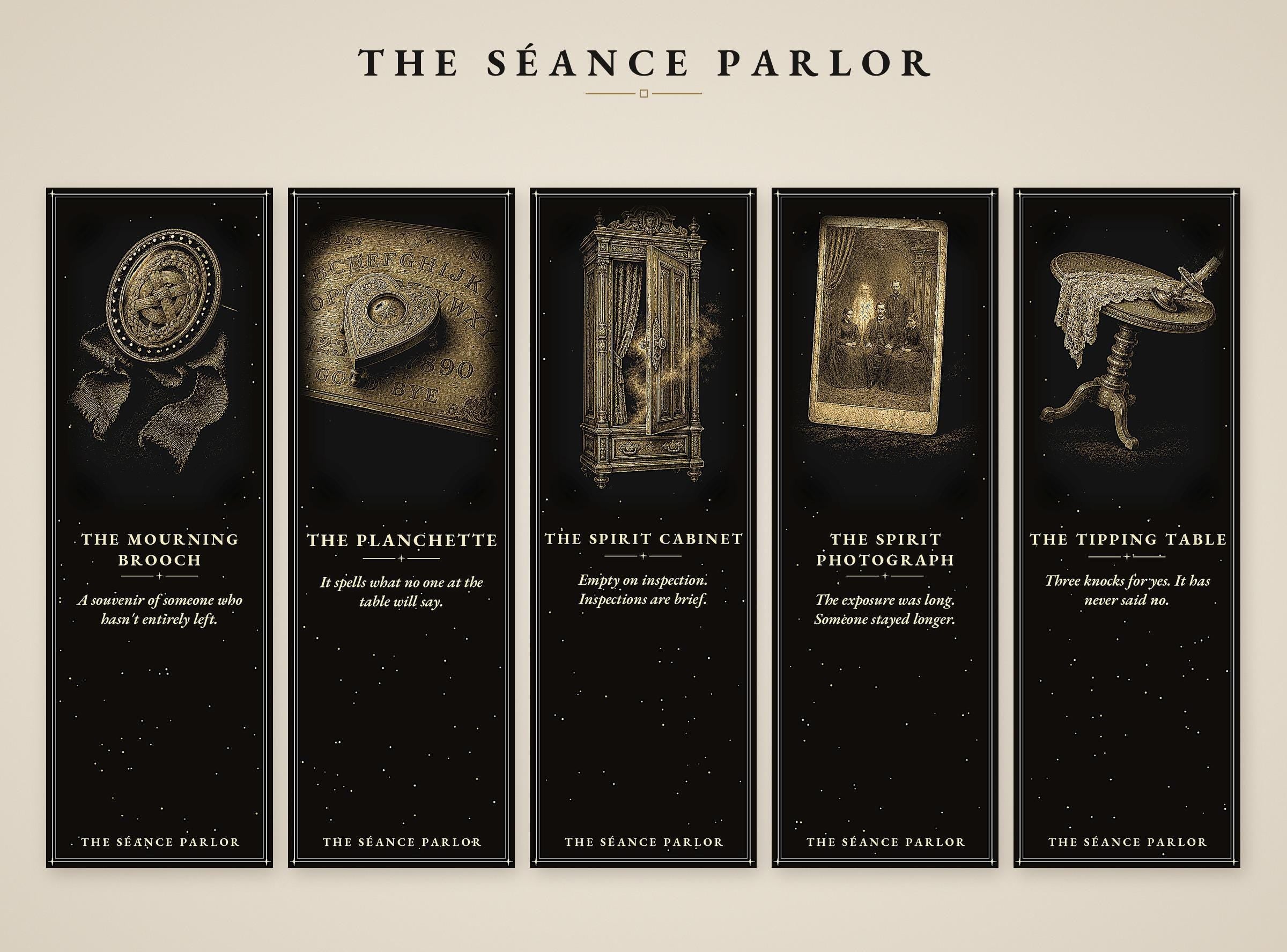 The Séance Parlor Bookmark, Victorian Spiritualism | Gothic Dark Academia | Magnetic Page Marker | Hand Finished