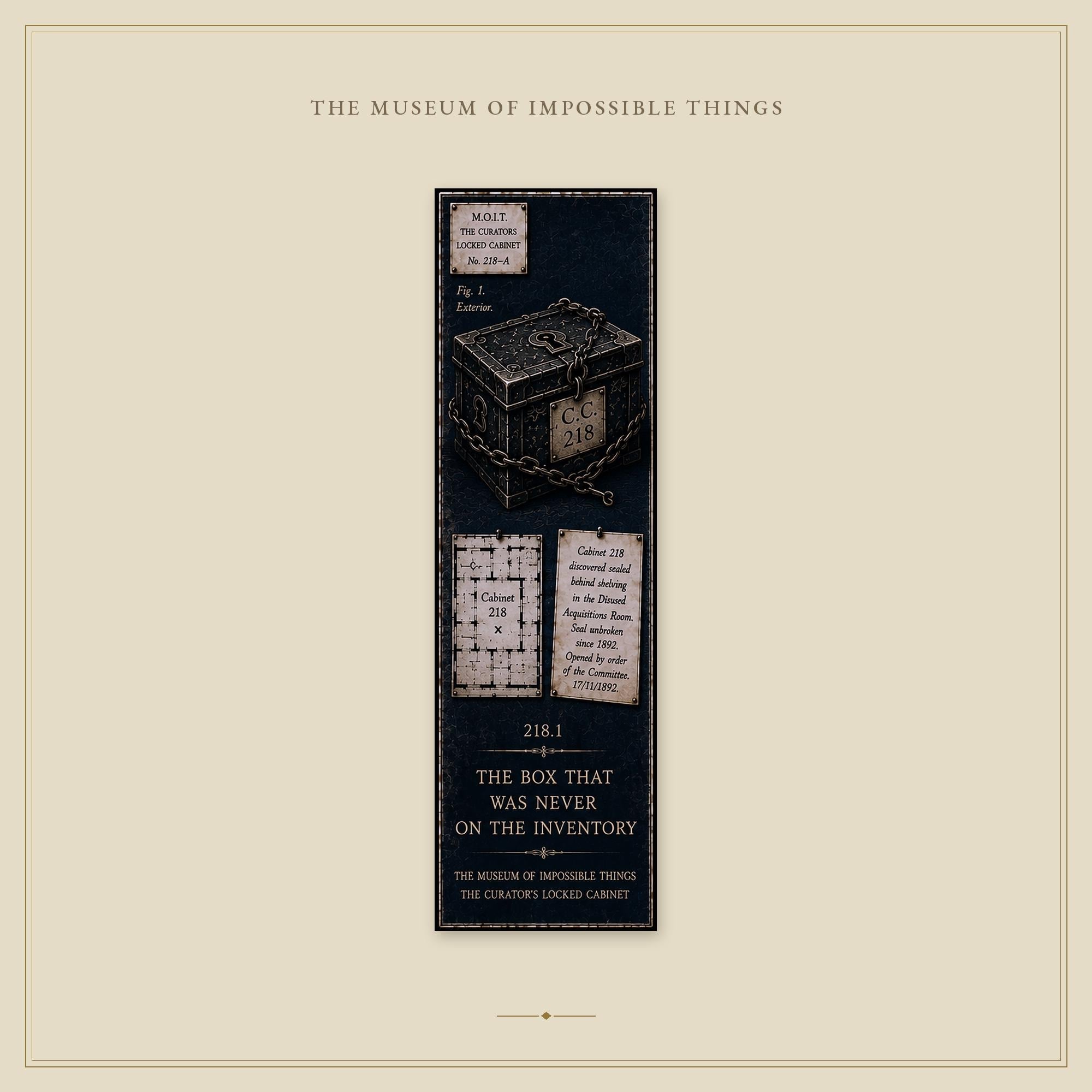 The Curator's Locked Cabinet Bookmark | Dark Academia Set of 5 | Standard or Magnetic | Gothic Cabinet of Curiosities
