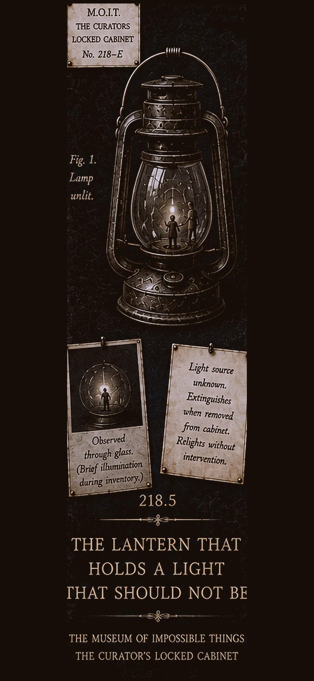 Curator's Locked Cabinet Phone Wallpaper | Dark Academia Lock Screen, Mystery Specimens Bundle