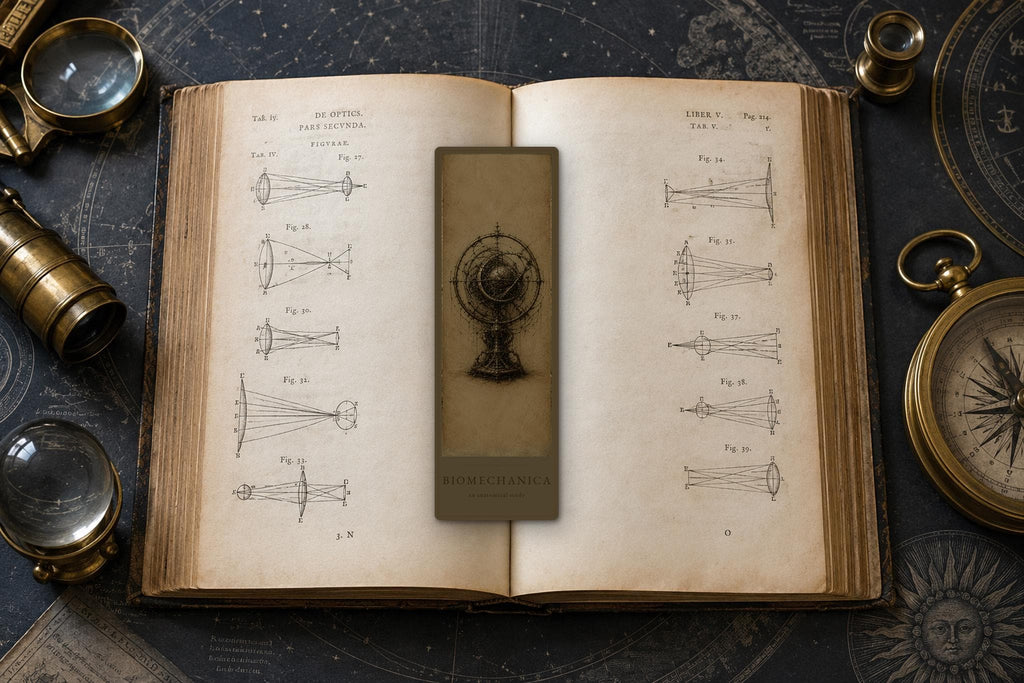 Curiosities Biomechanical Bookmark, Dark Academia Gothic | Anatomical Art Page Marker | Standard or Magnetic