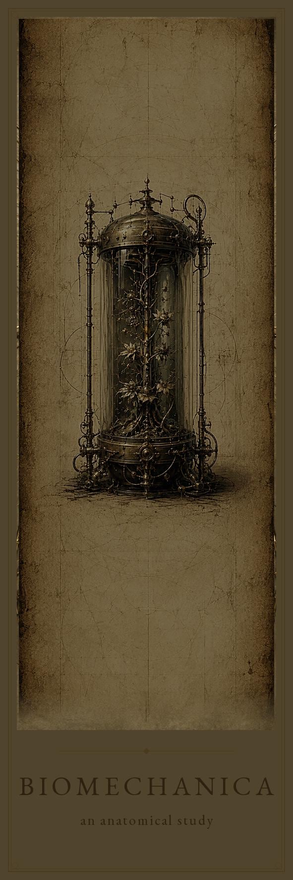 Curiosities Biomechanical Bookmark, Dark Academia Gothic | Anatomical Art Page Marker | Standard or Magnetic