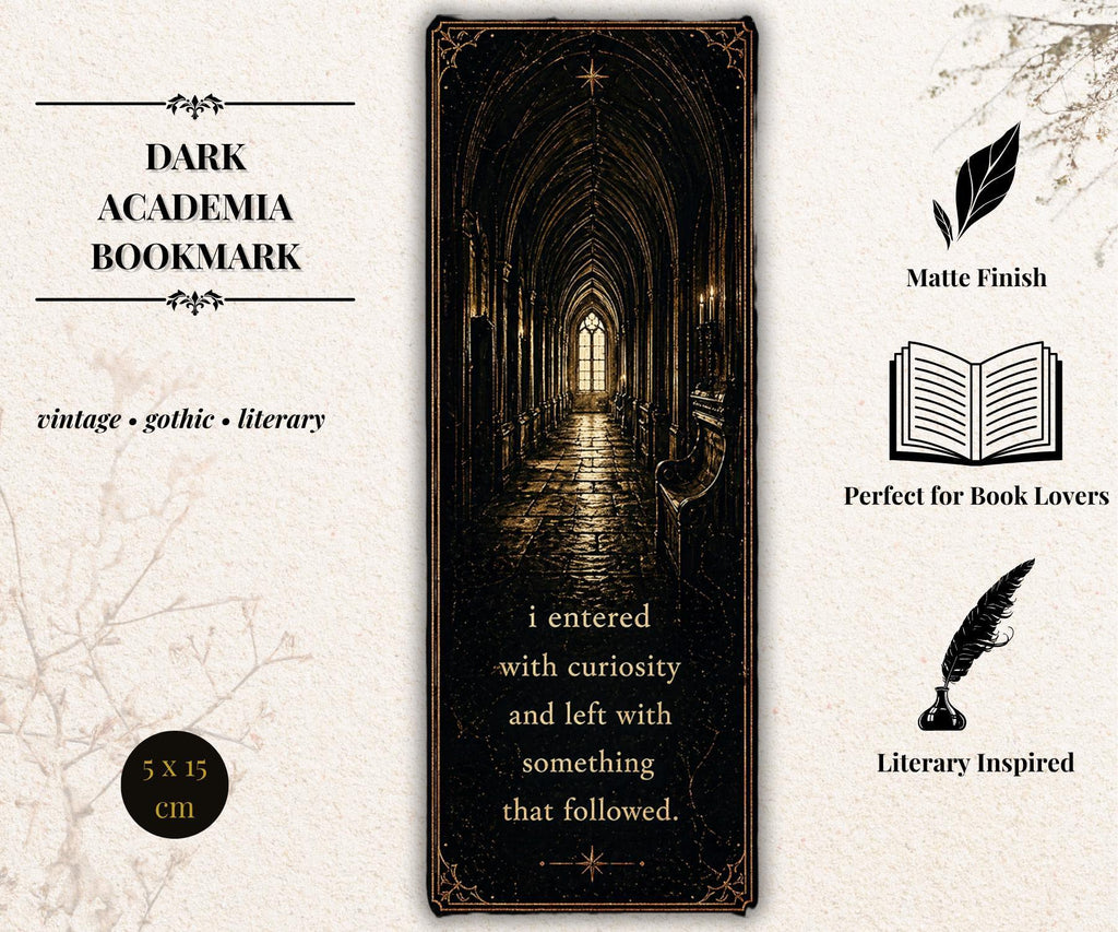 Gothic Academia Bookmark | Beetle Moon Skull, Black Gold Occult Symbolism, Dark Reader Gift